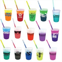 DA70917 17 oz. Mood Stadium Cup with Straw Lid Set and Custom Imprint